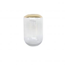 Decorative Glass Vase with Golden Trim (S)