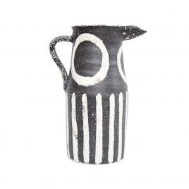 Black & White Stripe Stonewear Pitcher