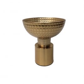 Hammered Gold Metal Urn (L)