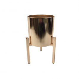Shiny Gold Planter with legs (L)