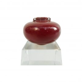 Red Ceramic Vase w/ Crystal Base