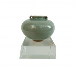 Celadon Ceramic Vase w/ Crystal Base