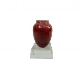 Red Ceramic Vase w/ Crystal Base