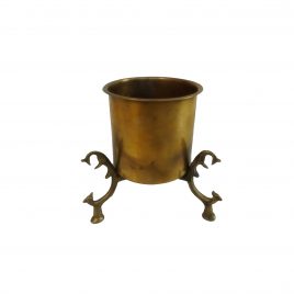 Raj. Brass rice measure with feet