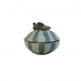 Bunny Stripe Decagon Ceramic Jewelry Box