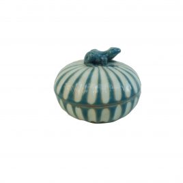 Blue Frog Stripe Ceramic Jewelry Box