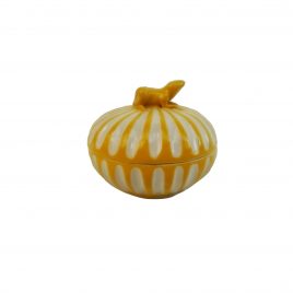 Yellow Frog Stripe Ceramic Jewelry Box