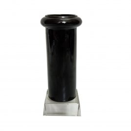 Black Ceramic Totem Pole w/ Crystal Base (L)