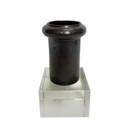 Black Ceramic Totem Pole w/ Crystal Base (S)