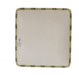 Square Ceramic Bamboo Trim Center Plate (Large)