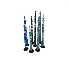 Assorted antique wooden stick on stand