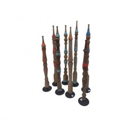 Assorted Antique Wooden Stick on Stand