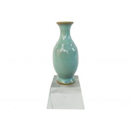 Antique Green Potter Miniature w/ Crystal Base