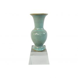 Antique Green Potter Miniature w/ Crystal Base