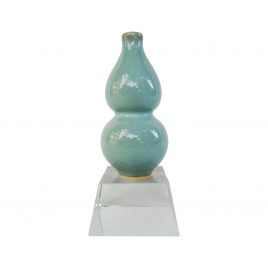 Antique Green Potter Miniature w/ Crystal Base