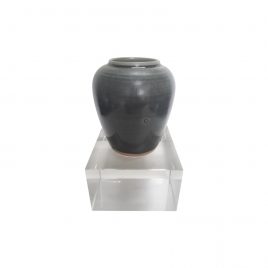 Green ceramic vase on Crystal Base