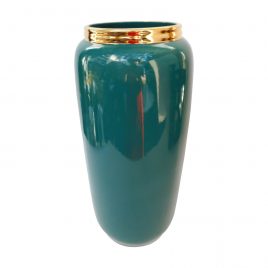 Emerald Green w/t gold trim Vase (Large)