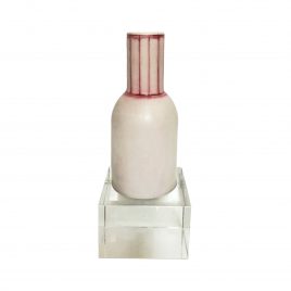 Pinkky Edge Ceramic Vase w/ Crystal Base