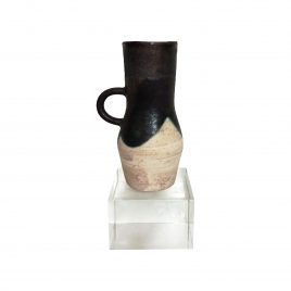 Black Mettelic Glaze Vase w/ Crystal Base