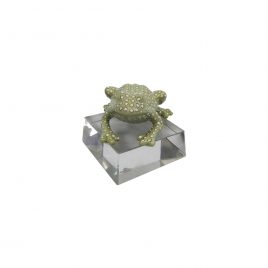Green Dotted Frog w/ Base