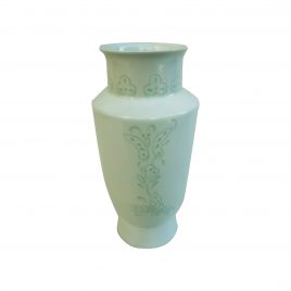 White Vase Butterfly Carve