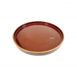 Antique Chinese Round Red Laquer Trey