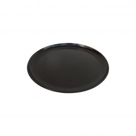 Antique Chinese Round Black Laquer Trey
