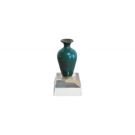 Sacramento Green Ceramic Vase w/ Crystal Base