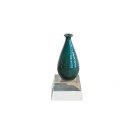 Sacramento Green Ceramic Vase w/ Crystal Base