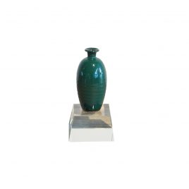 Sacramento Green Ceramic Vase w/ Crystal Base