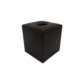 Leather Tissue Box (small) (Dark Chocolate)