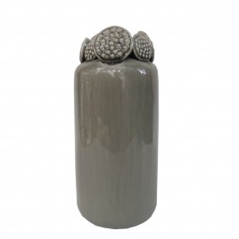 Grey Lotus Pod Ceramic Vase