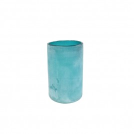 Frosted Blue Glass Vase