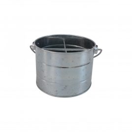 Tin Utility Storage Bucket (Silver)