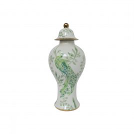 Green Peacock Ceramic Vase (Small)