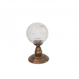 Glass Sphere with Bronze Base (Small)