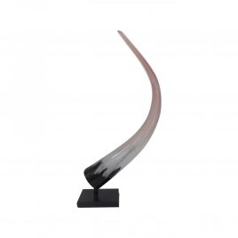Horn Glass with Stand Color: Smoke Grey