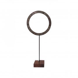 Round natural horn with stand (large)