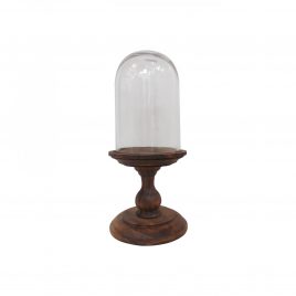 Glass dome with wooden stand (Large)