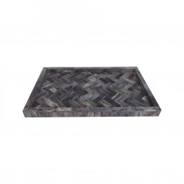 Grey Bone Rectangular Tray