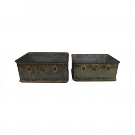 English Rustic Metal Planter (set 2)