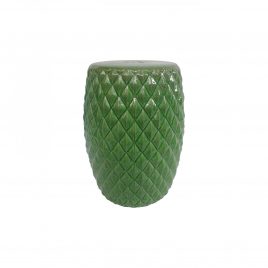 Green Diamonds Ceramic Garden Stool