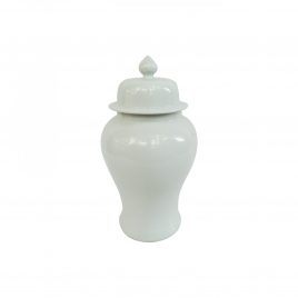 White Chinese Ceramic Lidded Jar (small)