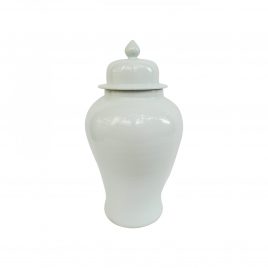 White Chinese Ceramic Lidded Jar (Large)