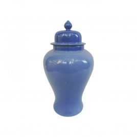 Navy Blue Chinese Ceramic Lidded Jar (Large)