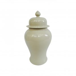 Beige Chinese Ceramic Lidded Jar (small)