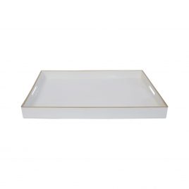 White Mimosa Rectangle Tray