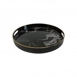 Quinn Black and white Round Trays