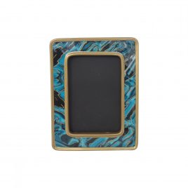 Blue agate with gold trim frame