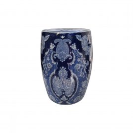 Blue and White Ceramic Garden Stool